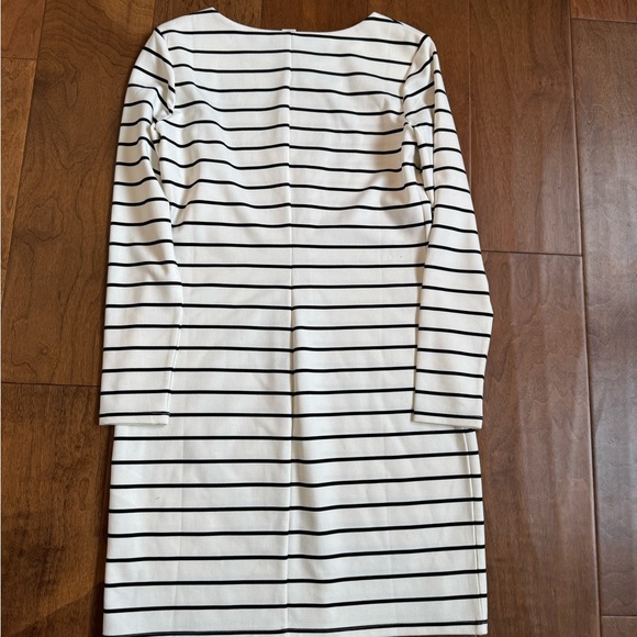 H&M Striped Long-Sleeve Midi Dress in White and Black - Picture 3 of 5